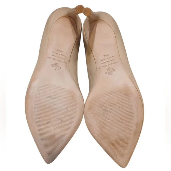 Antonio Melani Sand Colored Leather Heels Women's Tan Pumps Size 8.5 - Picture 9 of 11